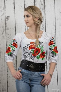 Koszula Folk z haftem w maki